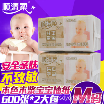Papel higiênico de tecido facial para bebês